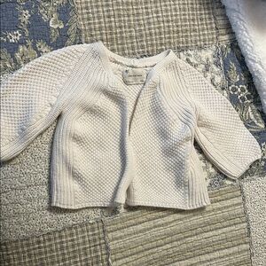 Zara Cream Textured Knit Cardigan